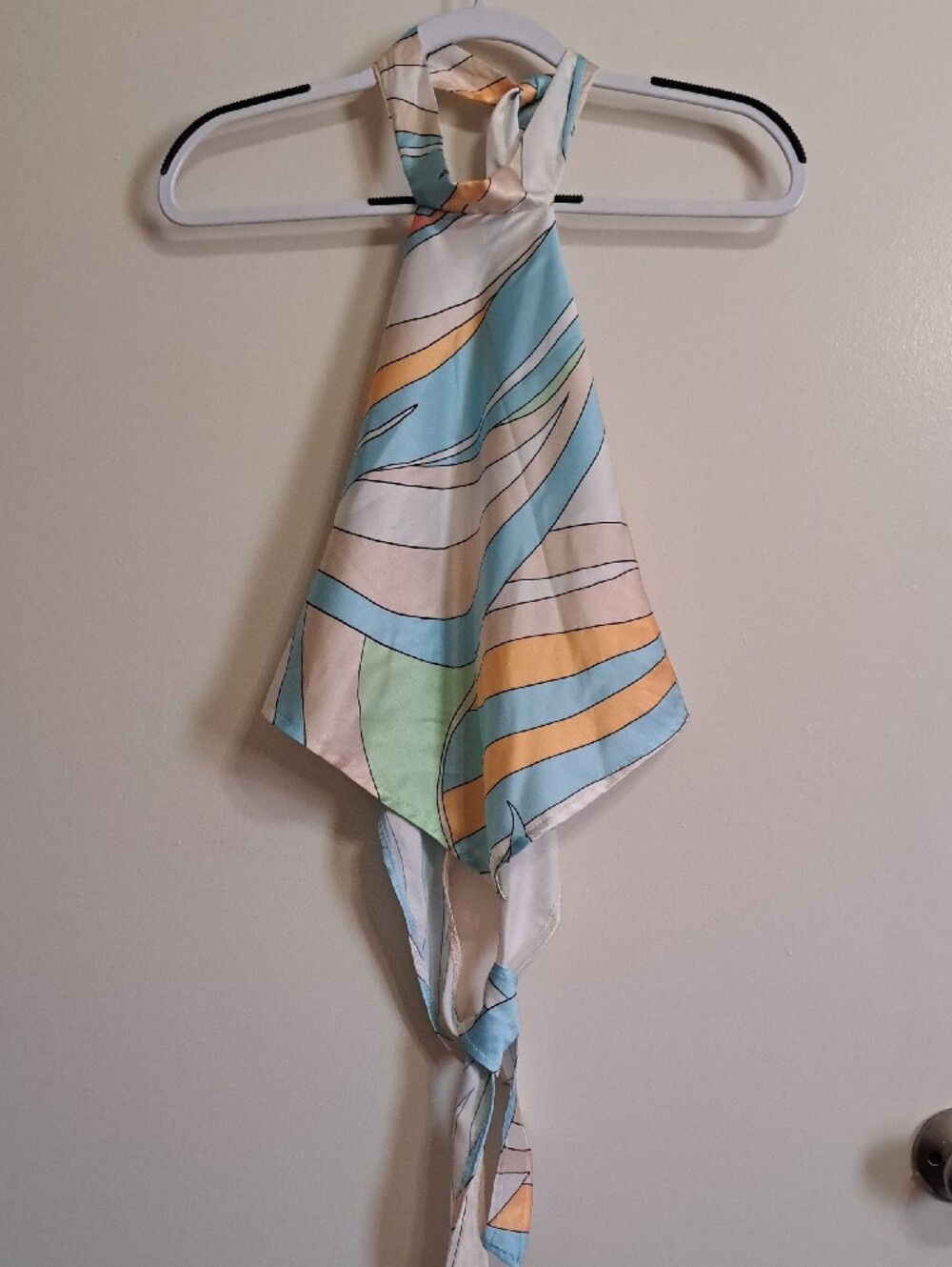 Tie-Back Halter Top & Short SET in Pastel Wave Print - Picture 2 of 6